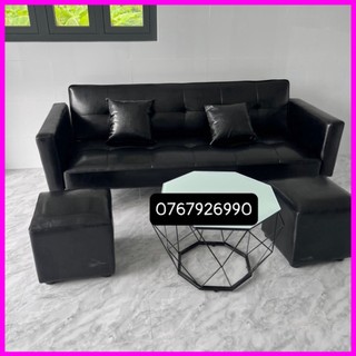 Bộ sofa bed - ghế tựa bed , sofa phòng tiếp khách màu đen siêu bền - bh 12 tháng