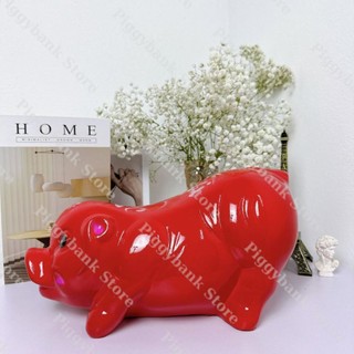 Heo đất tiết kiệm mẫu lộc nằm dáng dài size to phong thuỷ tài lộc ống tiết kiệm tiền - heo đất bố bún hđbb03