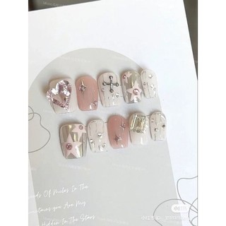 Móng giả_nail box móng thiết kế đính đá tráng gương