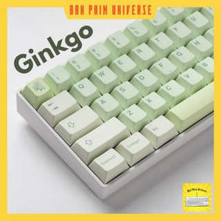 Keycap ginkgo xanh lá - keycap pbt profile cherry 143 phím - keycap xanh lá cây cho bàn phím cơ - bàn phím universe