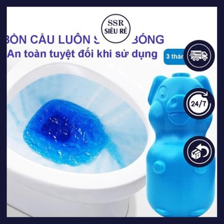 Lọ thả bồn cầu lọ bột thả bồn cầu hình heo gấu chuột chai xả làm sạch thơm bồn cầu