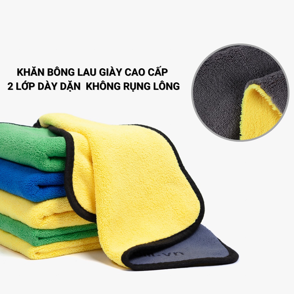 Khăn Lau Gày Đa Năng 2 Lớp MINSU M2401 Chuyên Dụng Cho Vệ Sinh Giày Thể Thao, Ô Tô  Siêu Thấm Hút Không Để lại Vụn Vải