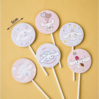Set 6 que cắm hình chú chó tai dài trắng