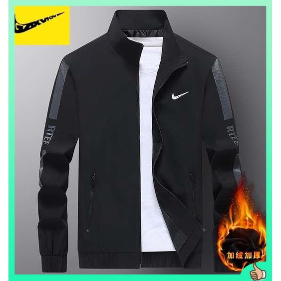 áo khoác nam áo khoác mùa đông boy phố Áo khoác Nike nam mùa thu mùa đông giải trí thời trang cộng với kích thước fleece dày windproof áo khoác lỏng lẻo thanh niên trên quần áo