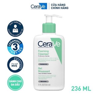 Sữa Rửa Mặt CeraVe 236ml - Dành Cho Da Dầu Mụn, Da Khô