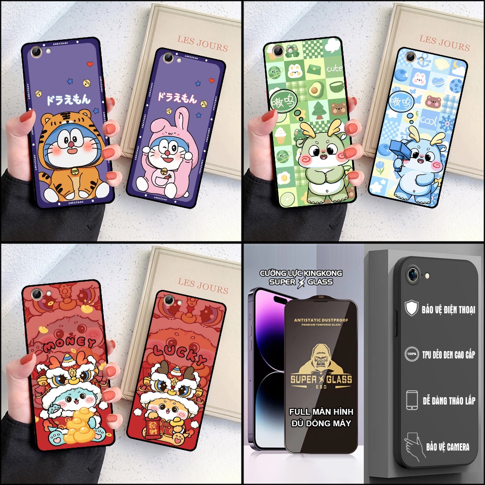 Ốp lưng Vivo Y53 / Y55 / Y71 in hình Doremon, Tiểu Long xinh
