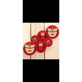 Set 6 quạt giấy xếp sẵn trang trí tết