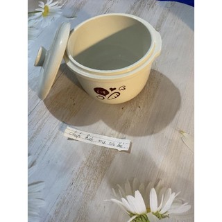 Sỉ thố sứ nồi bear 0.8l kèm nắp