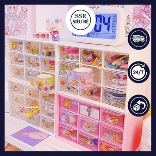 Hộp nhựa đựng đồ đa năng 9 ngăn siêu xinh , kệ tủ để bàn 9 ngăn đựng đồ mini BG29