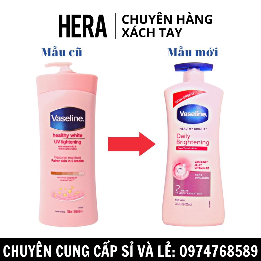 Sữa Dưỡng Thể Vaseline Body Lotion Tone Up 725ml Dưỡng Trắng Sáng Da Nâng Tone