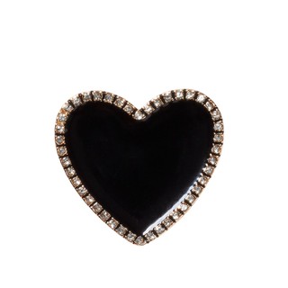 Phụ kiện Jibbitz™ Charms Black Heart with Gold Outline