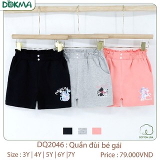 Quần đùi bé gái Dokma 3-7Y mã DQ2046, DQ2047