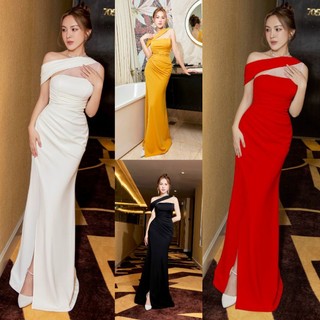 Đầm dạ hội thiết kế cúp ngực phối lưới choàng vai cao cấp- TẶNG HOA TAI