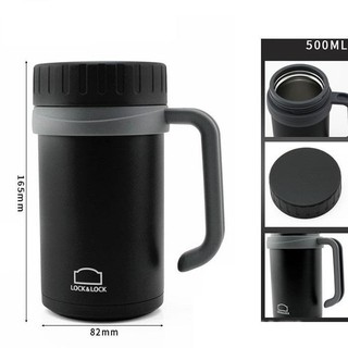 Cốc giữ nhiệt Basic Table Mug Lock&Lock 500ml, 68mm - Màu đen LHC9002B