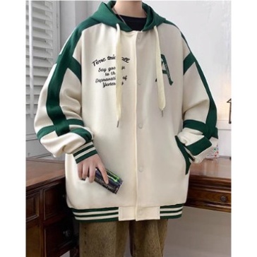 Áo Bomber Unisex - áo khoác nỉ Hoodie mũ trùm đầu 2 lớp thân của áo 1 lớp cúc bấm nam nữ, thêu chữ A