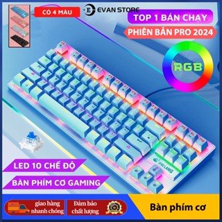 Bàn phím cơ K2 Blue Switch,kết hợp Bàn phím cơ trục xanh game có đèn nền 87 phím,Led RGB 8Chế Độ Khác Nhau,giao diện USB