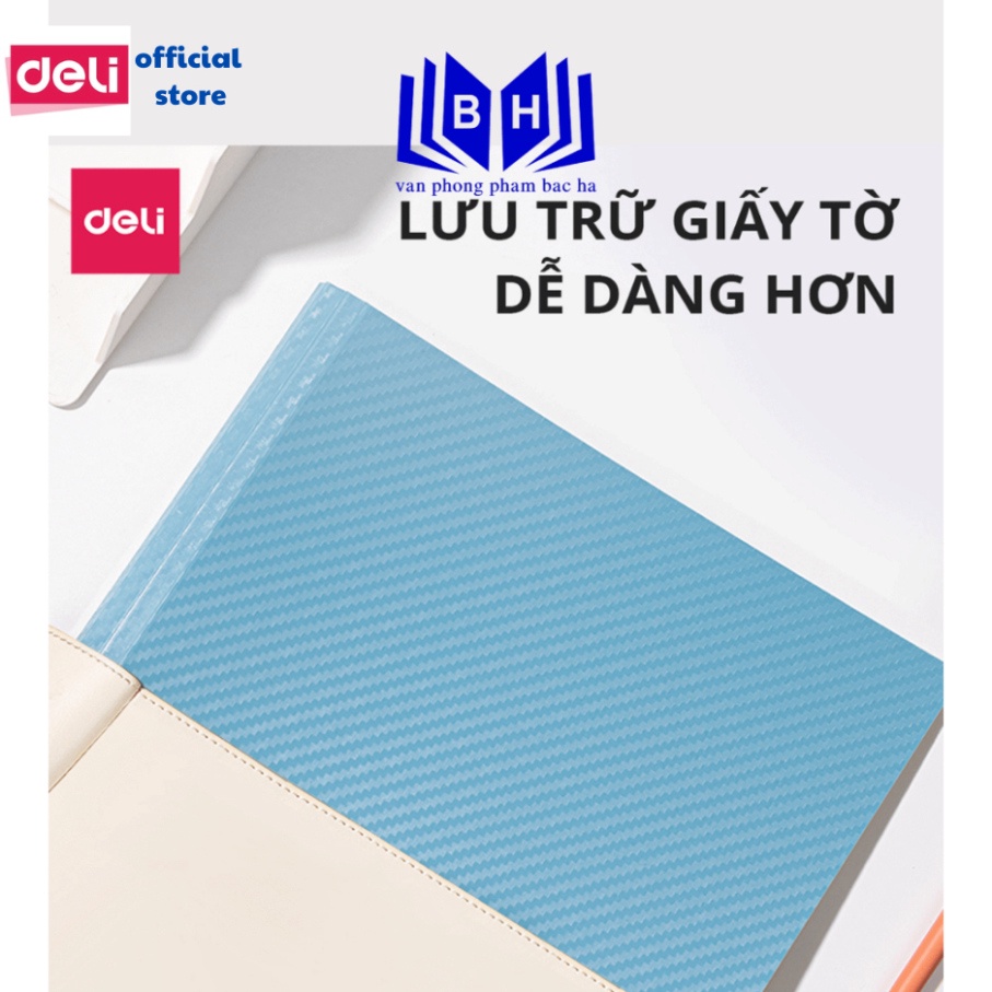 File lá A4 đựng tài liệu Deli nhiều ngăn, tệp đựng tài liệu 20/ 30/ 40/ 60 trang chất liệu PP cao cấp - PQ601