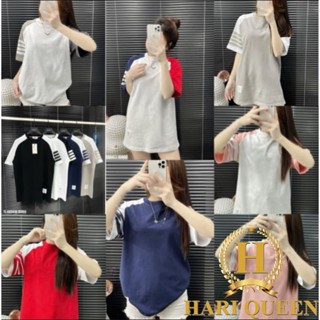 Áo thun tay lỡ raglag thomm 4 vạch 12 màu mới form rộng đẹp HARIQUEEN - Áo phông nam nữ Unisex chất cotton hottrend 2024