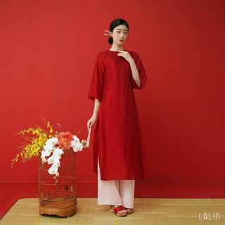 Áo dài cách tân dáng xuông xưa ,Áo dài dáng xưa- Màu đỏ AoDaiTL