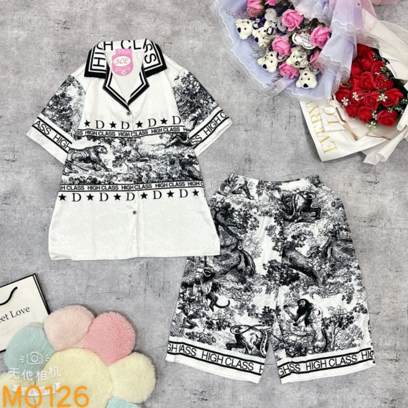 Đồ ngủ quần lửng Pijama Lụa xước