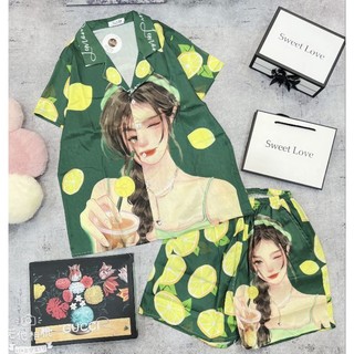 Đồ ngủ Đùi Pijama lụa xước