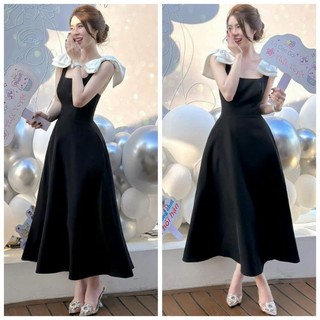 Đầm xoè Tapta cao cấp phối nơ vai cực xinh xắn (Đẹp mê ly💯)