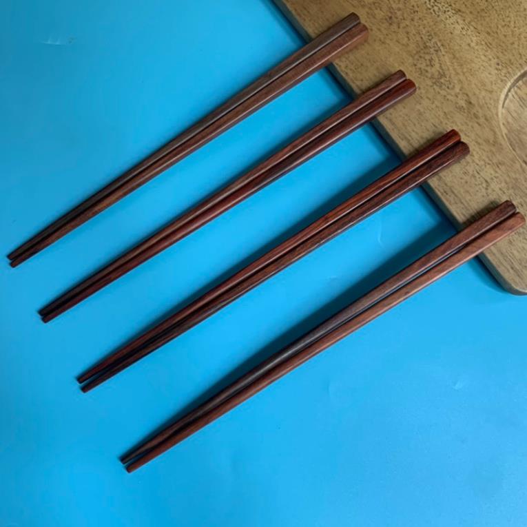Đũa gỗ trắc đỏ trơn đẹp 23cm (Túi 5 đôi)