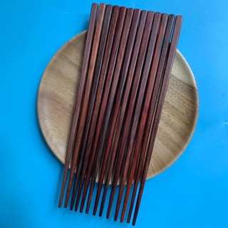 Đũa gỗ trắc đỏ trơn đẹp 23cm (Túi 5 đôi)