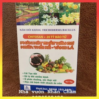 Chế phẩm nấm đối kháng Trichoderma Bacillus Chitosan phân hủy chất hữu cơ 1kg 19$