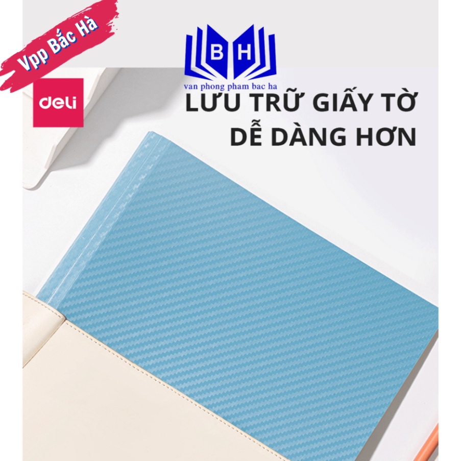 File lá A4 đựng tài liệu Deli nhiều ngăn, tệp đựng tài liệu 20/ 30/ 40/ 60 trang chất liệu PP cao cấp - PQ601