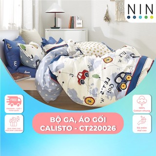 Bộ drap, áo gối nin calisto ct220026 đủ kích thước 1m2, 1m4, 1m6, 1m8 không kèm mền