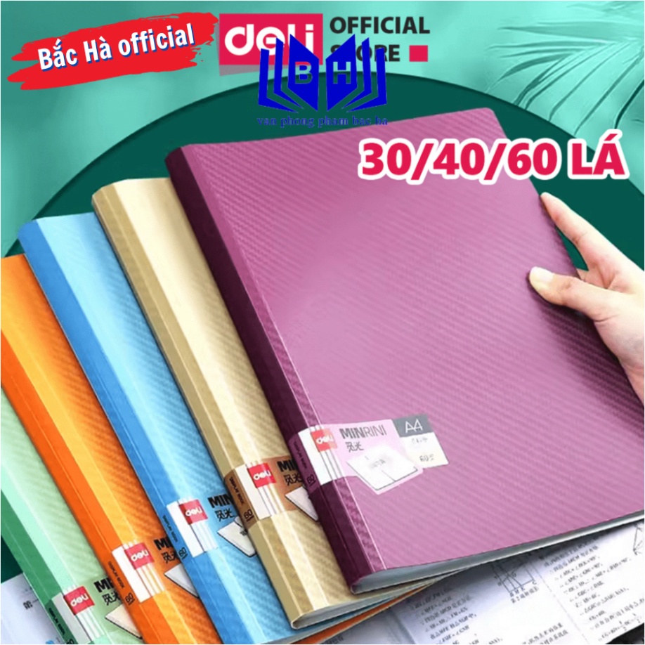 File lá A4 đựng tài liệu Deli nhiều ngăn, tệp đựng tài liệu 20/ 30/ 40/ 60 trang chất liệu PP cao cấp - PQ601