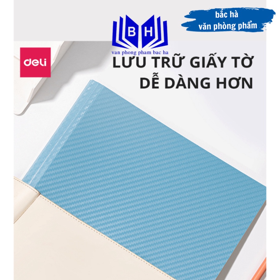 File lá A4 đựng tài liệu Deli nhiều ngăn, tệp đựng tài liệu 20/ 30/ 40/ 60 trang chất liệu PP cao cấp - PQ601