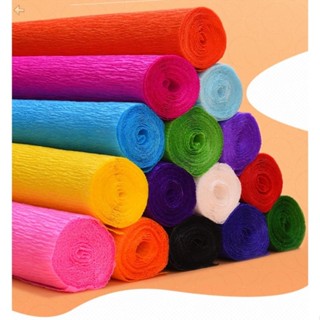  Cuộn giấy nhún giấy nhăn làm hoa giấy đủ màu sắc size 50cm x 2m5 