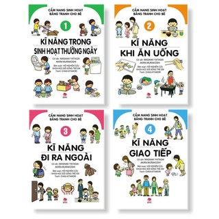 Sách - Combo 4 Quyển Cẩm Nang Sinh Hoạt Bằng Tranh Cho Bé tái bản 2023