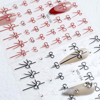 Sticker nơ lụa đính đá tomoni cao cấp dán móng siêu xinh