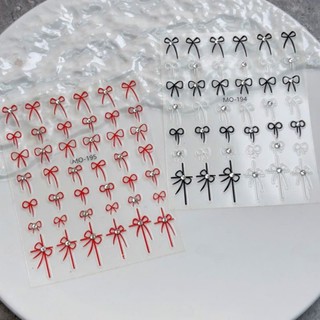 Sticker nơ lụa đính đá tomoni cao cấp dán móng siêu xinh