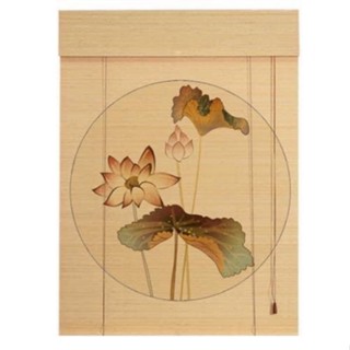 Rèm tre trúc in tranh nghệ thuật. Mành tre in tranh trang trí cafe, phòng trà, trà đạo. Rèm tre trúc che bàn thờ. 1K