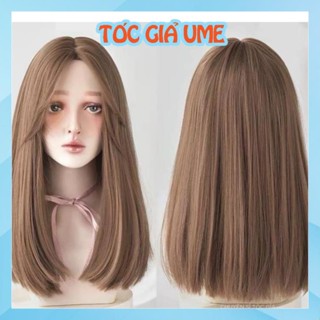 Tóc giả nguyên đầu nữ đẹp 2 mái bay tặng kèm lưới trùm tóc.