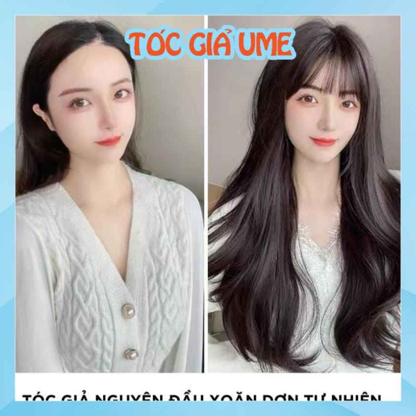 Tóc giả nữ nguyên đầu xoăn đuôi lửng, c2069