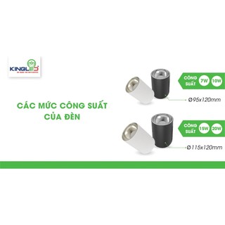 Đèn Led Ống Bơ Chiếu Rọi Emerald Kingled