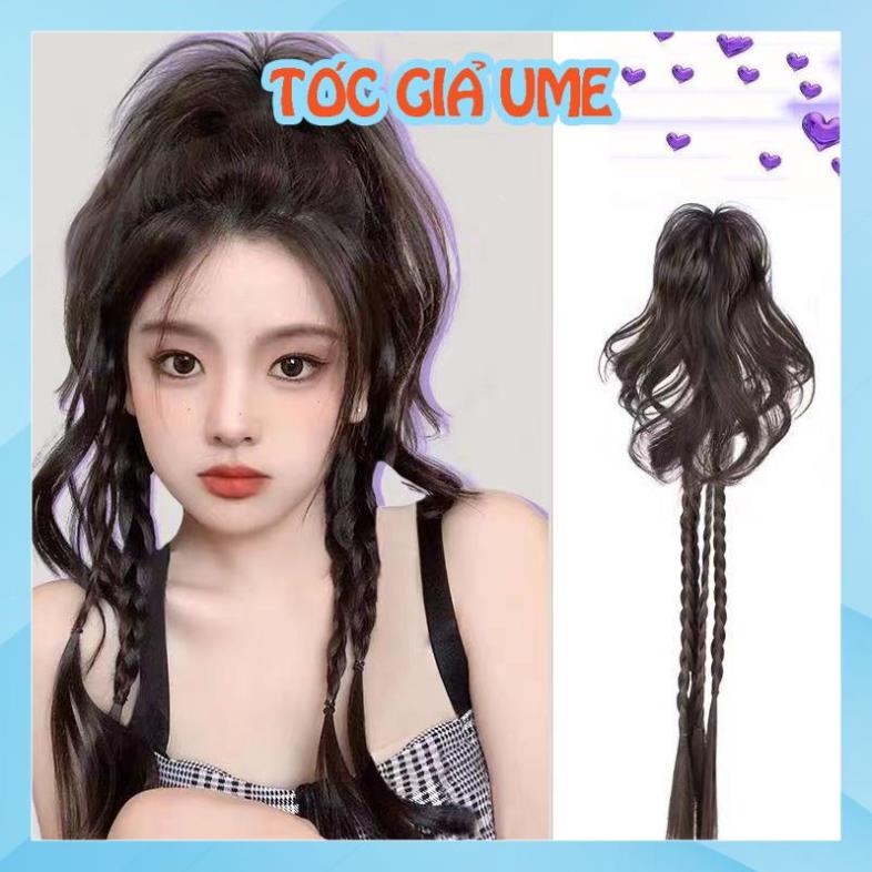 Búi tết tóc giả búi ngoạm tóc tết, búi tóc giả nữ, búi cải trang, búi tóc giả, tóc giả tết bính TGNN