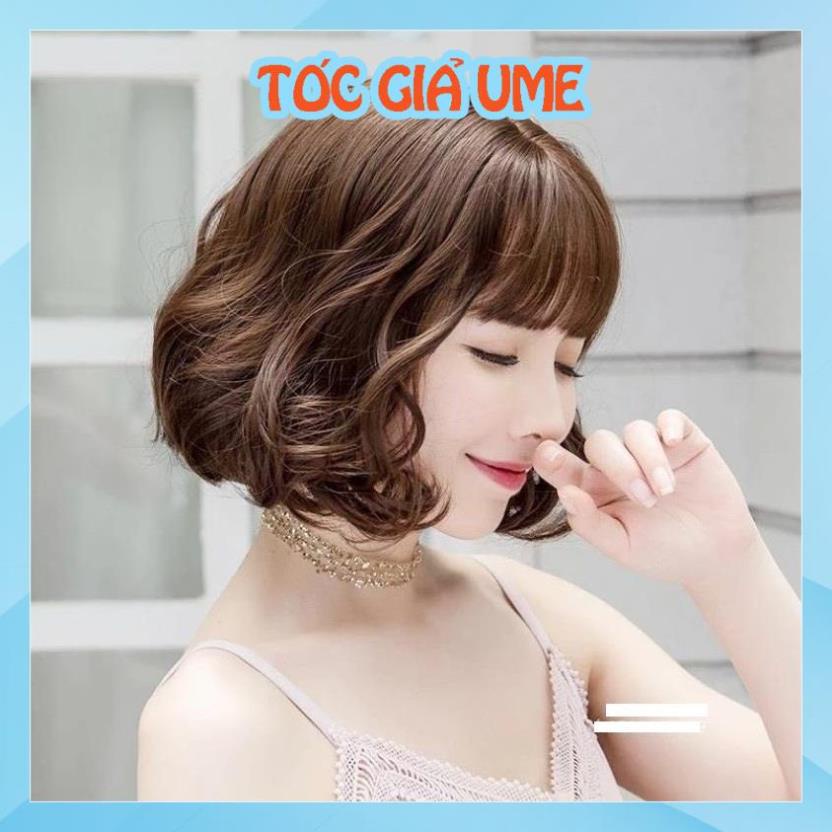 Tóc giả nữ xoăn trung niên, Tóc giả Nữ TN11 Tặng lưới chụp