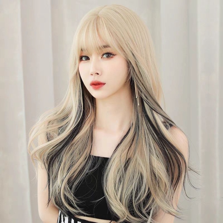 [Sẵn] Wig teen/Lolita layer sóng vàng light đen BHT018 nữ tính [Miu Cosplay 01]