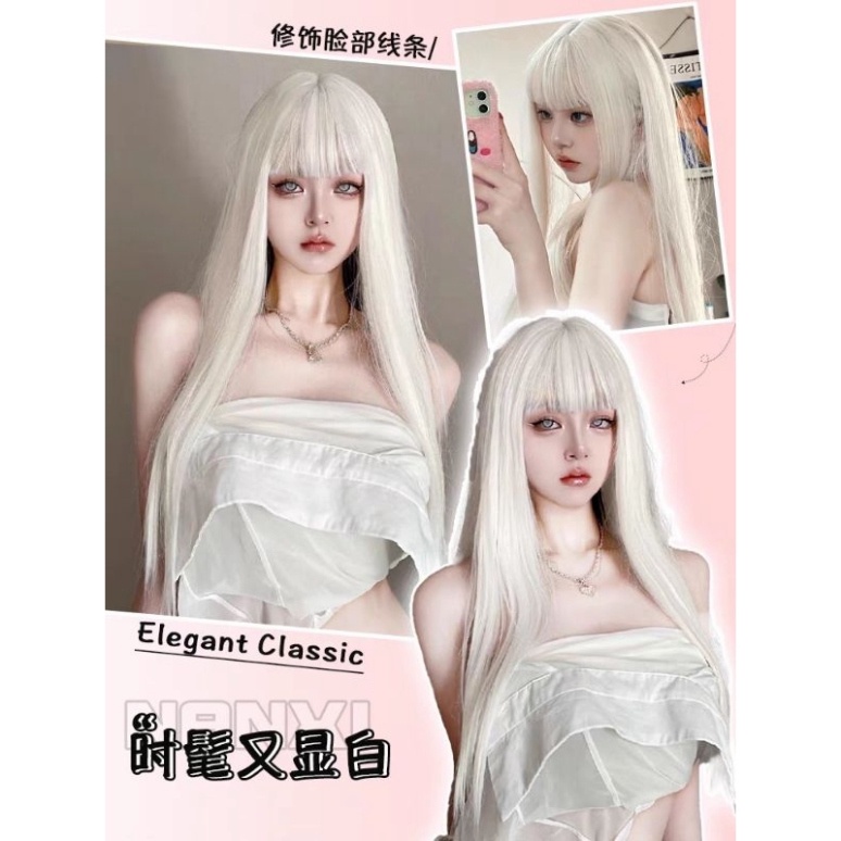 [Sẵn] Wig/Tóc giả teen/lolita màu trắng cá tính cho nữ TT010 [Miu Cosplay 01]