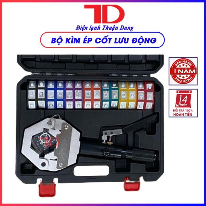 Bộ kìm ép đầu cốt dây gas cầm tay lưu động dùng nạp gas hệ thống lạnh tương thích dàn nóng Gas R32  