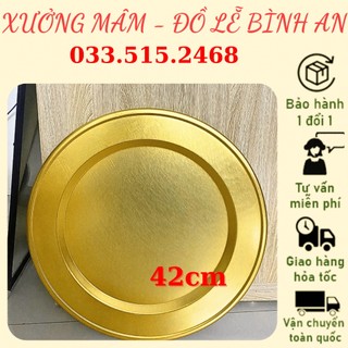 Mâm vàng 42cm. Dùng đựng hoa quả, đồ lễ, mâm cơm