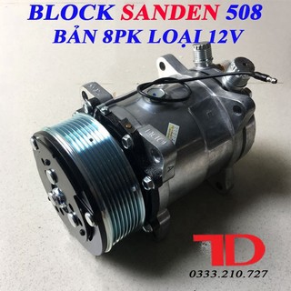 Block lạnh ô tô 508 bản 8pk loại 12v dây đồng, lốc điều hòa chế xe hơi oto 508, điện lạnh thuận dung