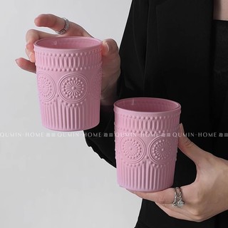 Cốc Thủy Tinh Uống Cà Phê Dập Nổi Họa Tiết Dễ Thương