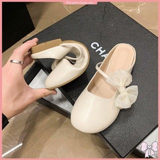 Sandal Đế Bằng Thiết Kế Mới Đính Nơ Xinh Xắn Thời Trang
